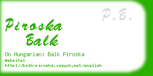 piroska balk business card